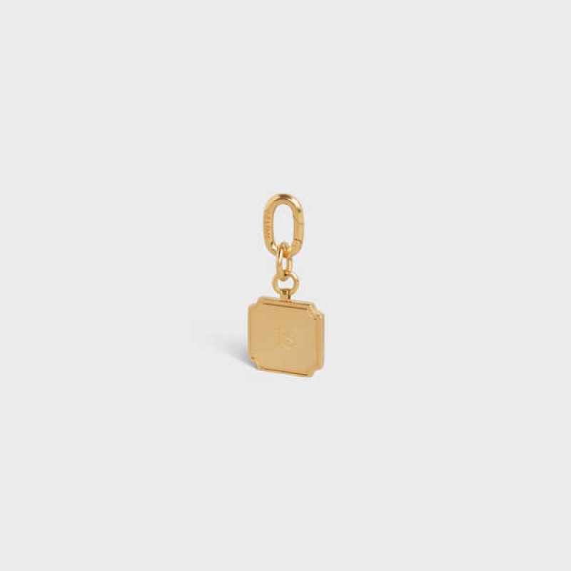 Celine 16 Charm In Brass Küçük Deri Ürünler Altın | CL-592923