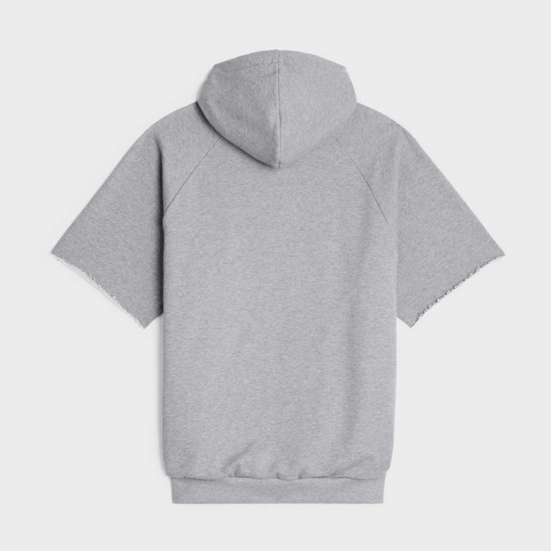 Celine 16 Hoodie In Pamuklu Fleece Elbise Gri Lacivert | CL-592880