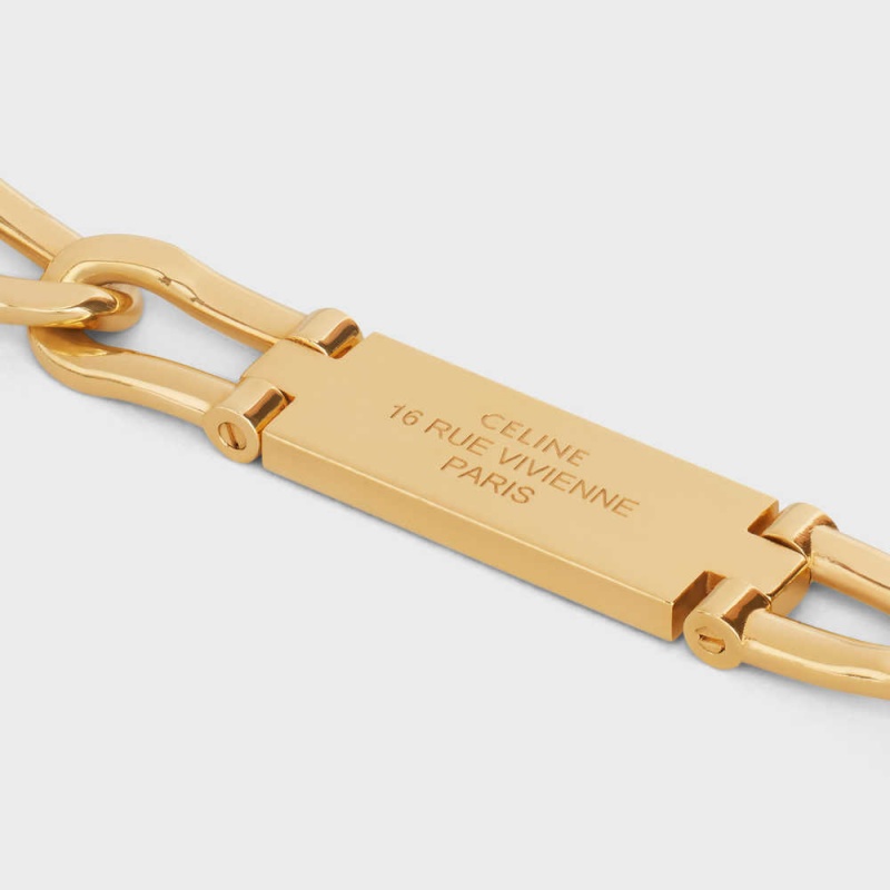Celine 16 Rue Vivienne Gourmette In Brass With Gold Finish Bilezik Altın | CL-592212