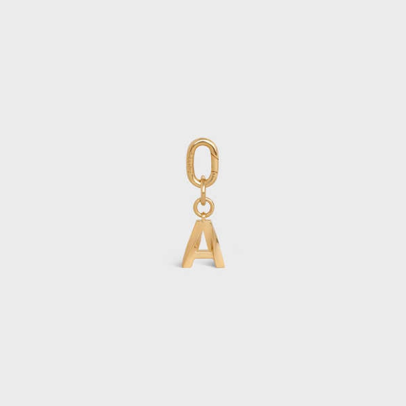 Celine A Charm In Brass Küçük Deri Ürünler Altın | CL-592924
