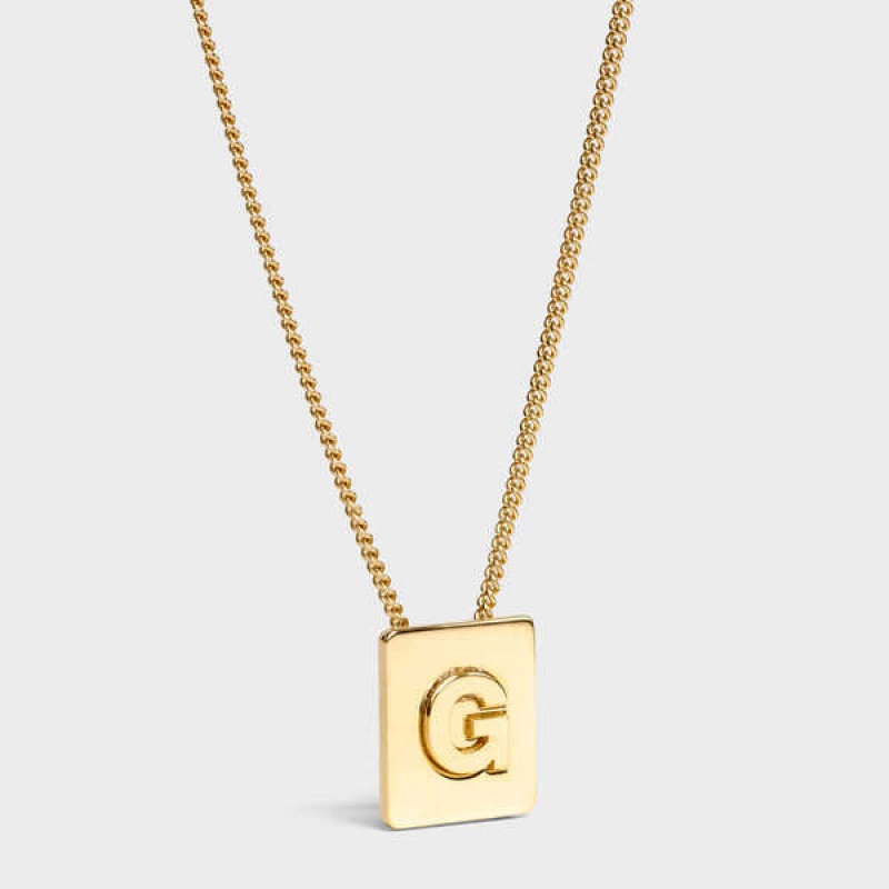 Celine Alphabet G In Brass With Gold Finish Kolye Altın | CL-592270
