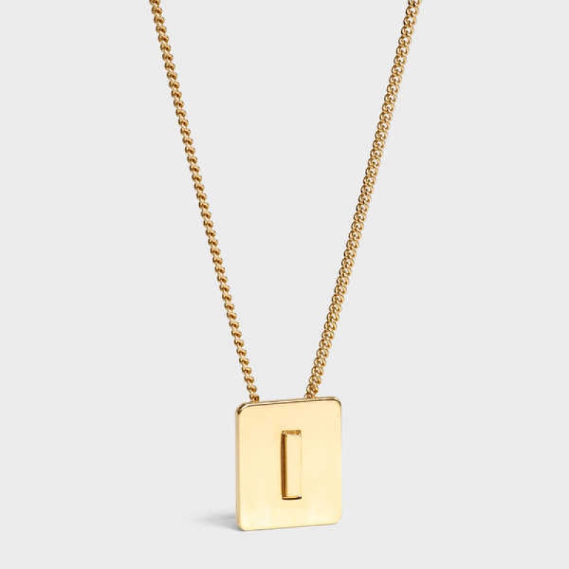 Celine Alphabet I In Brass With Gold Finish Kolye Altın | CL-592272