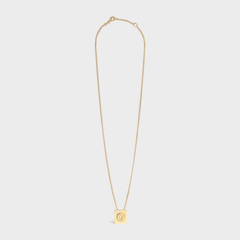 Celine Alphabet O In Brass With Gold Finish Kolye Altın | CL-592278
