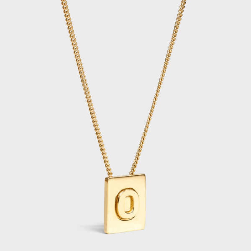 Celine Alphabet O In Brass With Gold Finish Kolye Altın | CL-592278