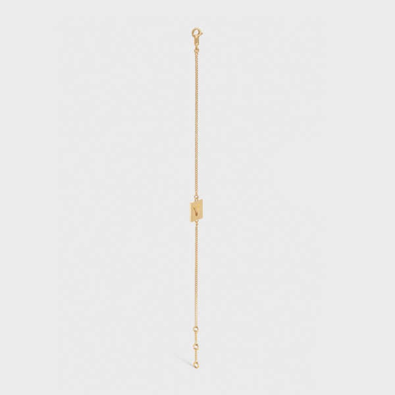 Celine Alphabet Y In Brass With Gold Finish Bilezik Altın | CL-592234