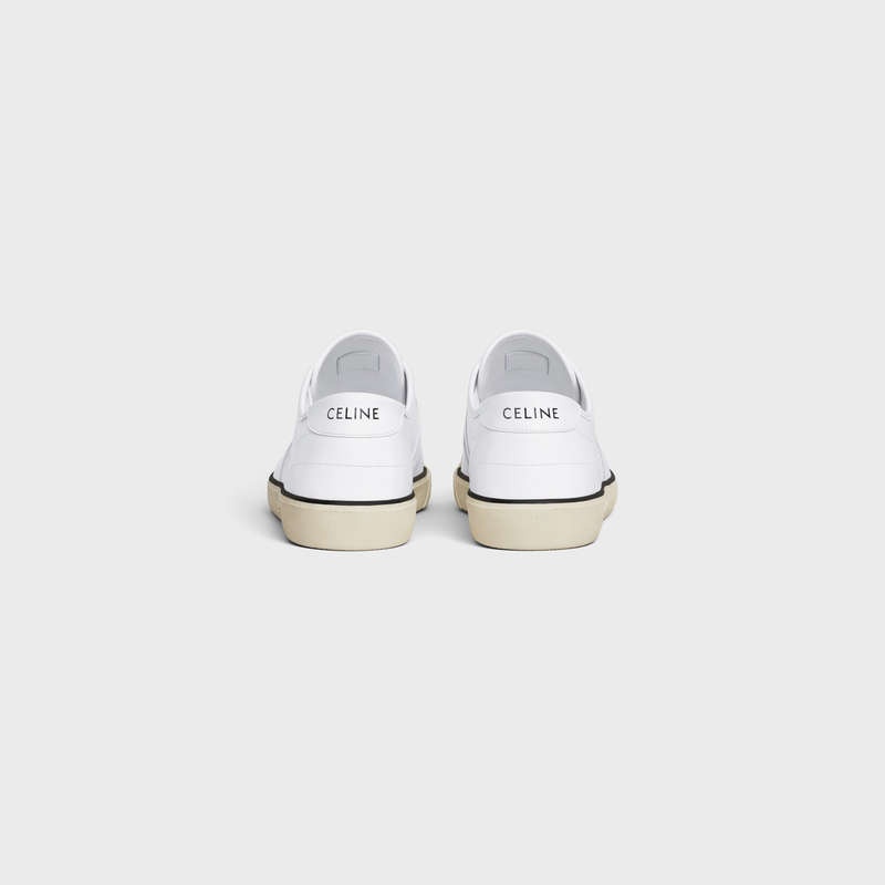 Celine As-01 Low Dantel-up Alan In Calfskin Spor Ayakkabı Beyaz | CL-591896