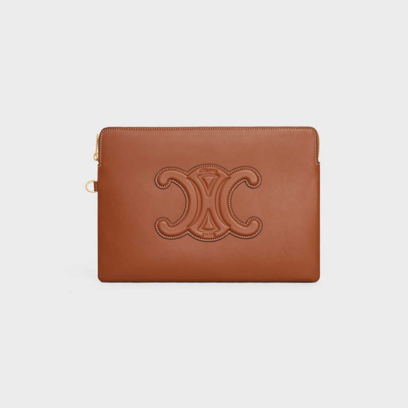 Celine Askılı Cuir Triomphe In Smooth Calfskin Kese Çanta Kahverengi | CL-592885