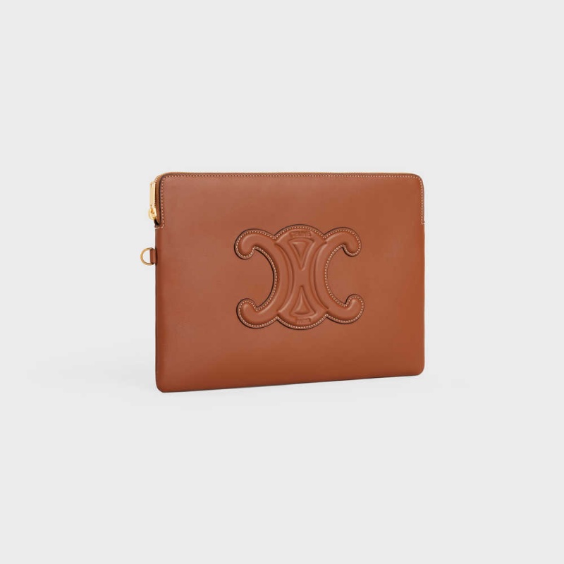 Celine Askılı Cuir Triomphe In Smooth Calfskin Kese Çanta Kahverengi | CL-592885