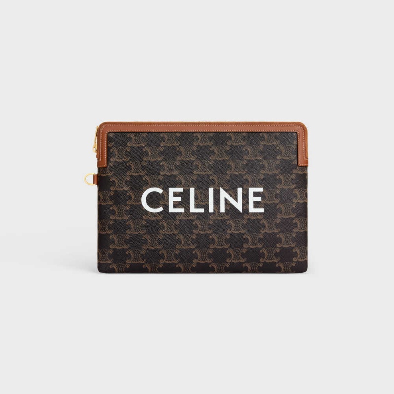 Celine Askılı In Triomphe Kanvas And Kese Çanta Kahverengi | CL-592888