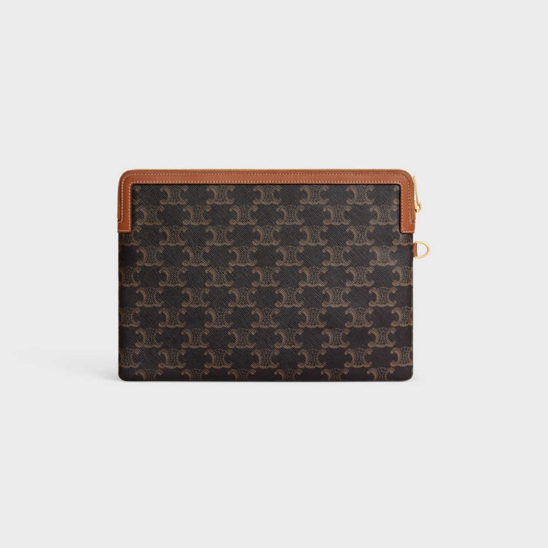 Celine Askılı In Triomphe Kanvas And Kese Çanta Kahverengi | CL-592888