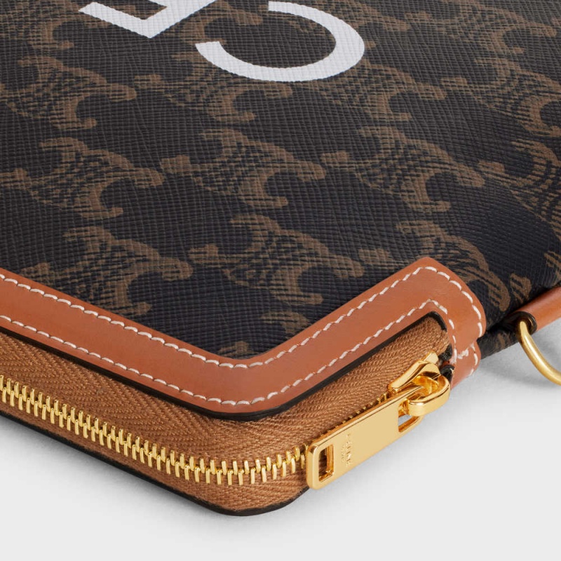 Celine Askılı In Triomphe Kanvas And Kese Çanta Kahverengi | CL-592888