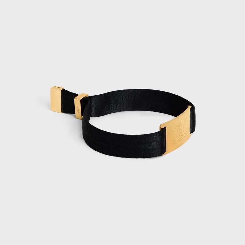 Celine At The Wiltern In Brass With Gold Finish And Polyester Bilezik Altın Siyah | CL-591650