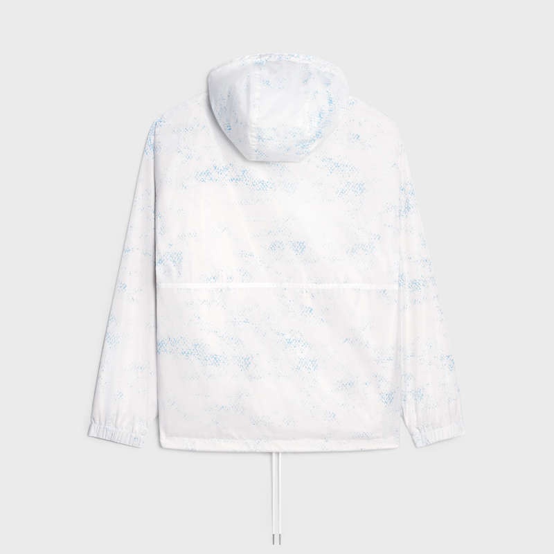 Celine Ave 57 Sky Windbreaker In Naylon Blousons Beyaz Renkli | CL-591955
