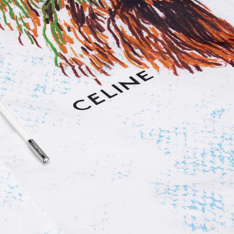 Celine Ave 57 Sky Windbreaker In Naylon Blousons Beyaz Renkli | CL-591955