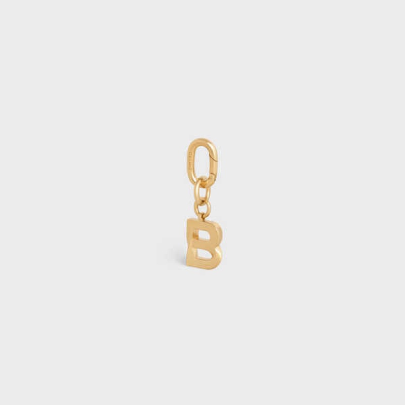 Celine B Charm In Brass Küçük Deri Ürünler Altın | CL-592925