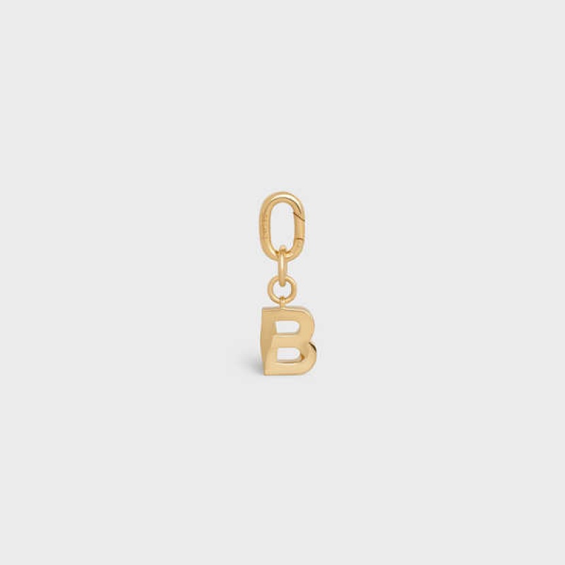 Celine B Charm In Brass Küçük Deri Ürünler Altın | CL-592925