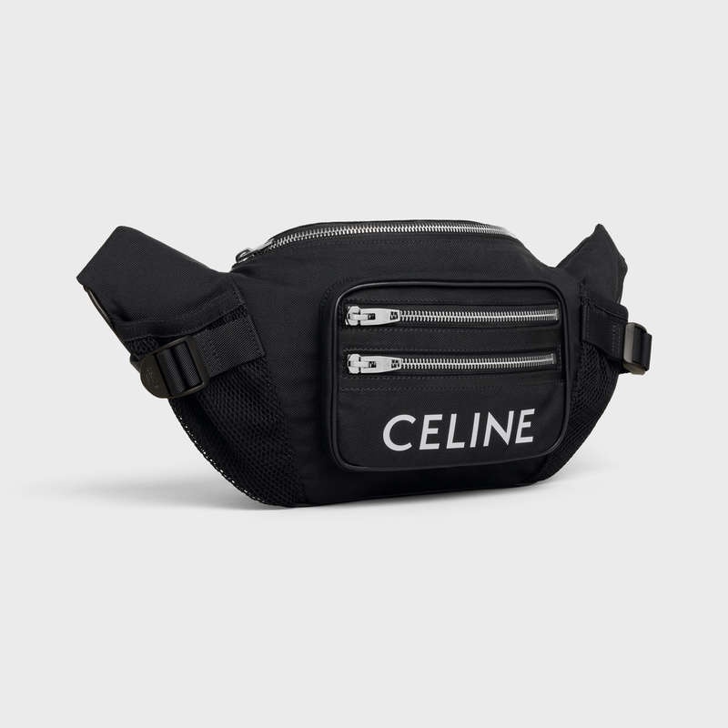 Celine Bag Doğa Yürüyüşü In Naylon With Celine Print Omuz Çantası Siyah | CL-591848