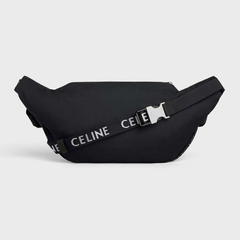Celine Bag Doğa Yürüyüşü In Naylon With Celine Print Omuz Çantası Siyah | CL-591848