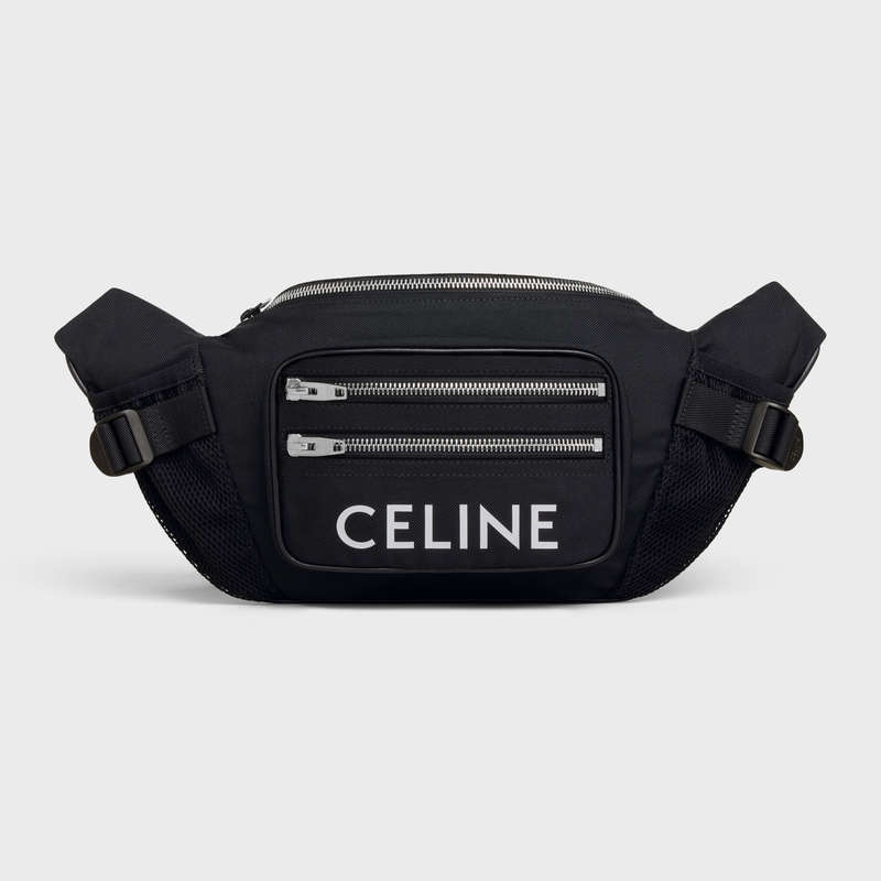 Celine Bag Doğa Yürüyüşü In Naylon With Celine Print Omuz Çantası Siyah | CL-591848