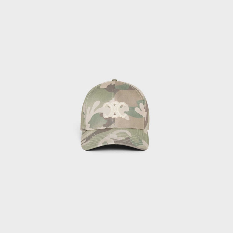 Celine Baseball In Camouflage Pamuklu Şapka Camo | CL-592360