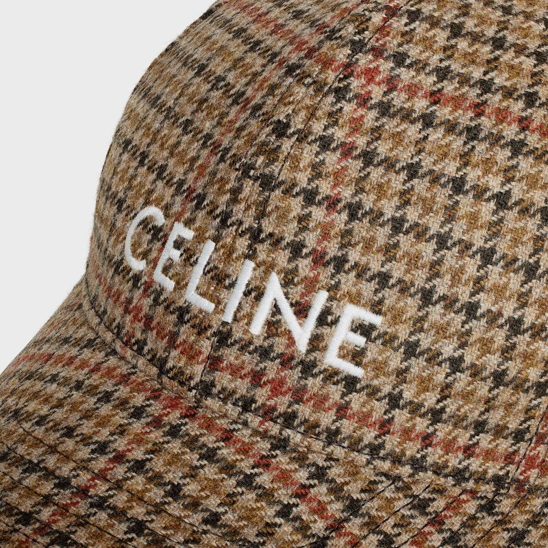 Celine Baseball In Yün Şapka Kahverengi Koyu Kırmızı | CL-591692