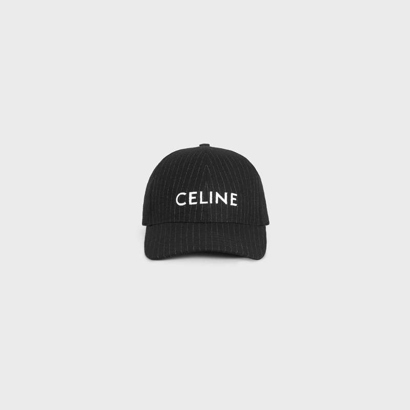 Celine Baseball In Çizgili Flannel Şapka Siyah | CL-591691