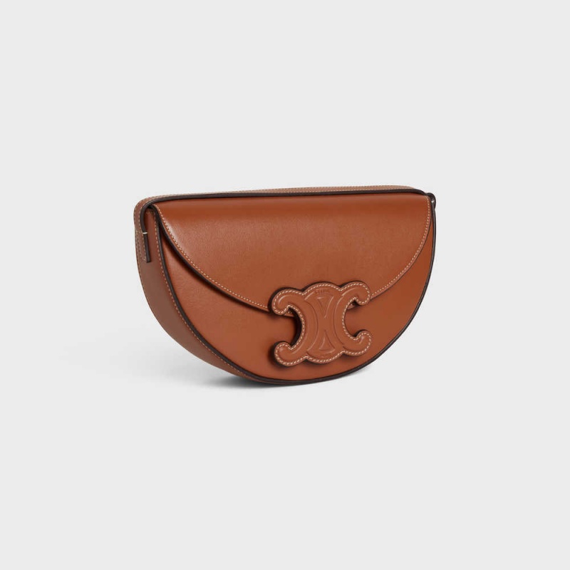 Celine Besace In Smooth Calfskin Cuir Triomphe Kahverengi | CL-593162