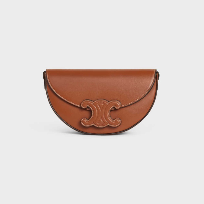 Celine Besace In Smooth Calfskin Cuir Triomphe Kahverengi | CL-593162