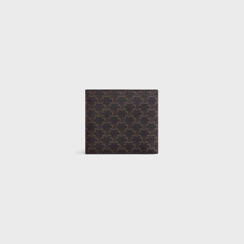 Celine Bi-fold With Coin Compartment In Triomphe Kanvas Cüzdan Siyah | CL-591786