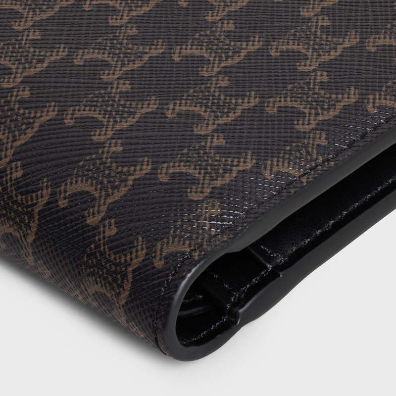 Celine Bi-fold With Coin Compartment In Triomphe Kanvas Cüzdan Siyah | CL-591786