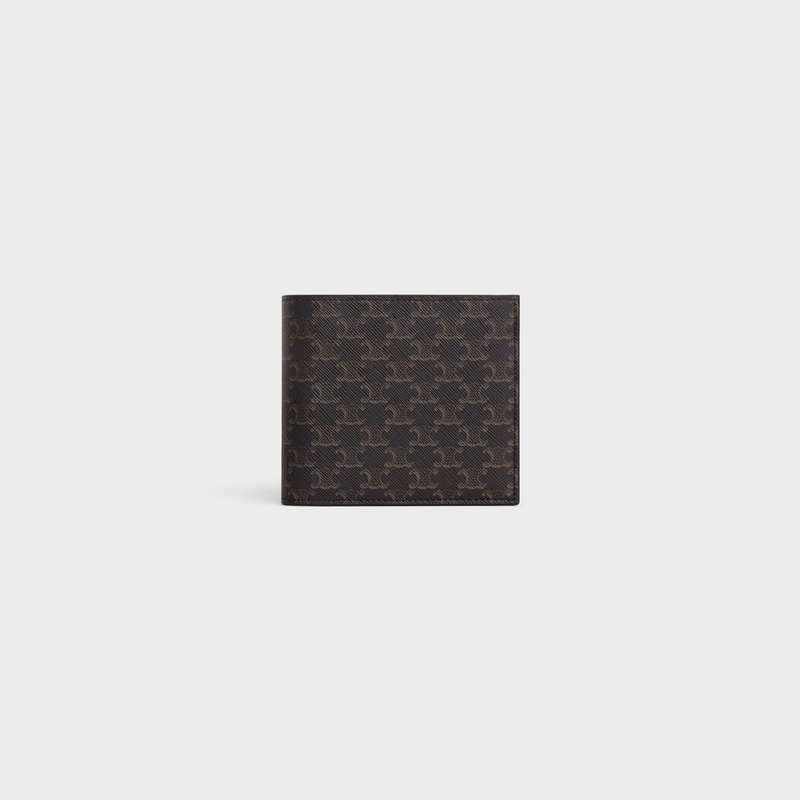 Celine Bi-fold With Coin Compartment In Triomphe Kanvas Cüzdan Siyah | CL-591786