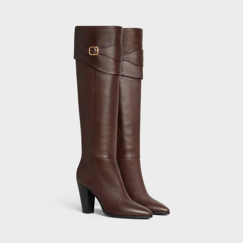 Celine Binme With Triomphe Wiltern In Calfskin Bot Kahverengi | CL-592516