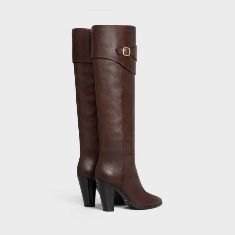 Celine Binme With Triomphe Wiltern In Calfskin Bot Kahverengi | CL-592516