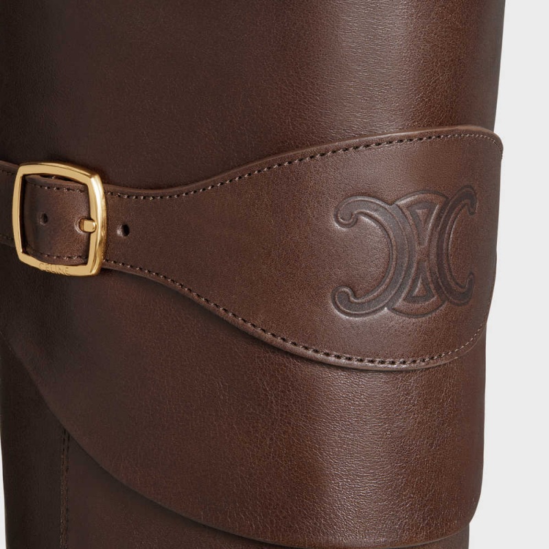 Celine Binme With Triomphe Wiltern In Calfskin Bot Kahverengi | CL-592516