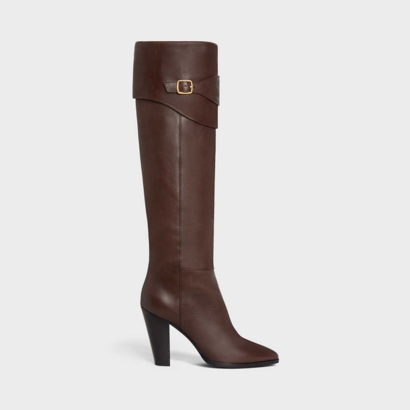 Celine Binme With Triomphe Wiltern In Calfskin Bot Kahverengi | CL-592516