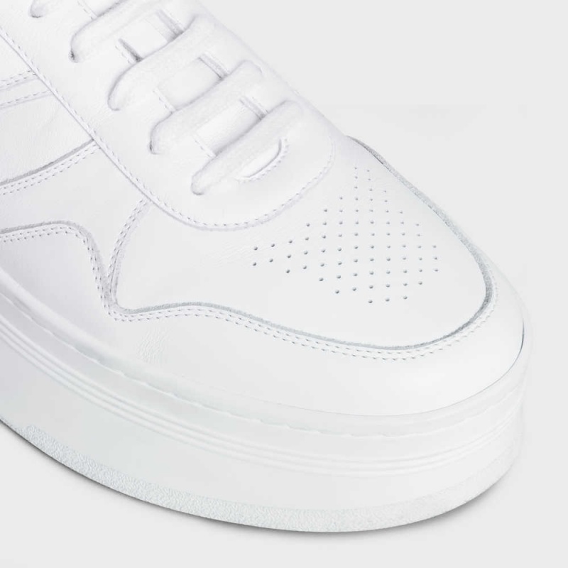Celine Block Sneakers With Wedge Outsole In Calfskin Spor Ayakkabı Beyaz | CL-592547