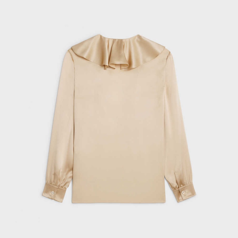 Celine Blouse With Jabot In Satin Crepe Gömlek Kayısı Rengi | CL-592815