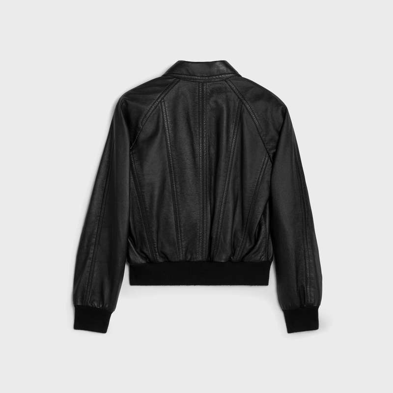Celine Blouson With Cutouts In Soft Leather Siyah | CL-591918