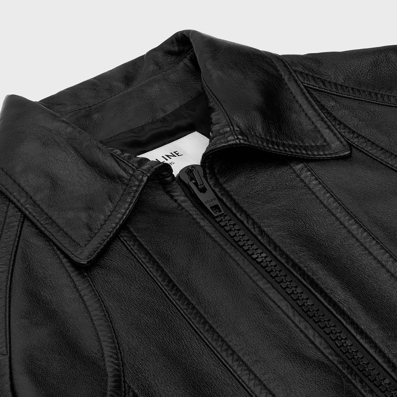 Celine Blouson With Cutouts In Soft Leather Siyah | CL-591918
