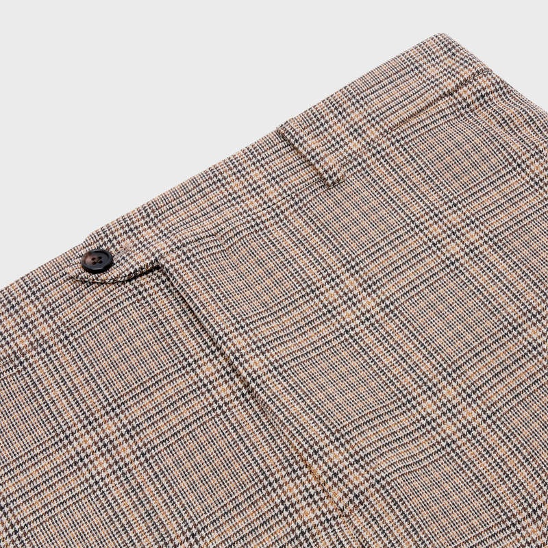 Celine Bootcut In Prince Of Wales Check Yün Pantolonlar Kahverengi Kahverengi | CL-592029