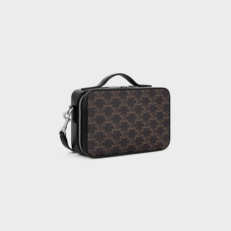 Celine Box In Triomphe Kanvas And Calfskin Postacı Çantası Siyah | CL-591852
