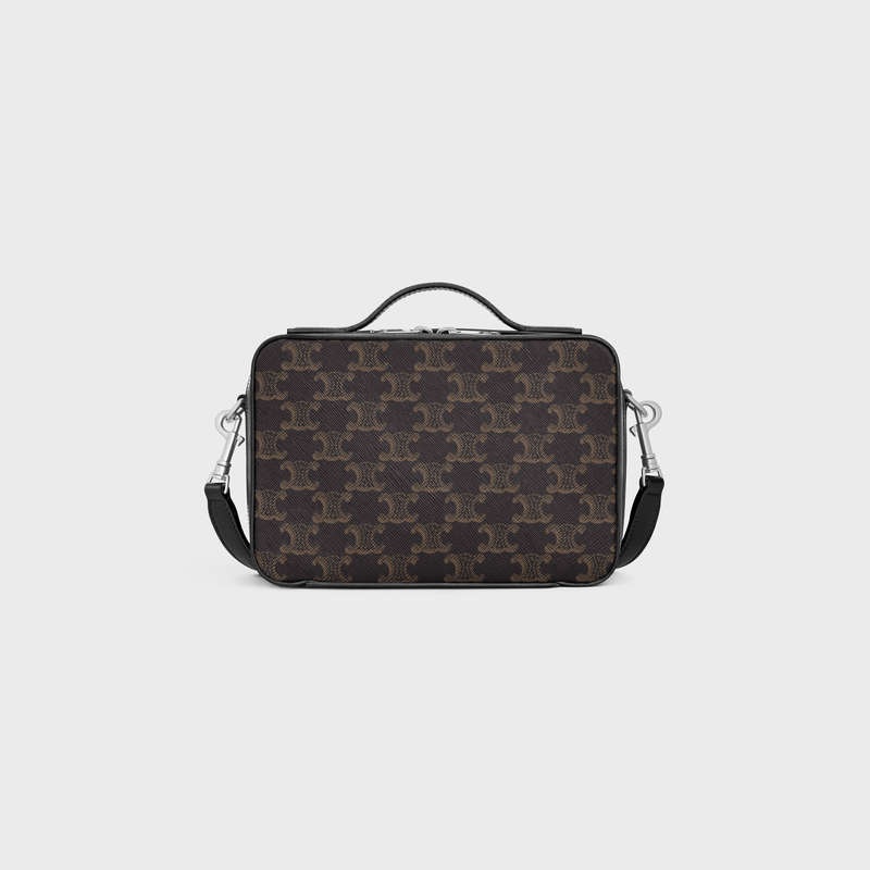 Celine Box In Triomphe Kanvas And Calfskin Postacı Çantası Siyah | CL-591852
