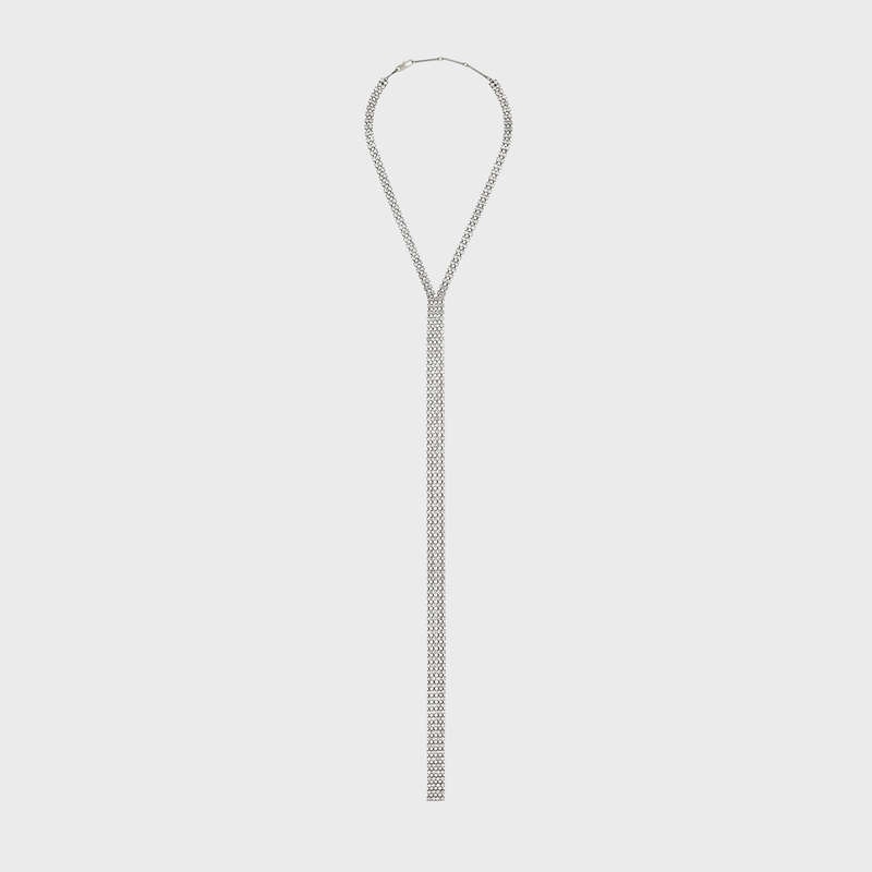 Celine Boy Doll Tie In Brass With Old Rhodium Finish And Strass Kolye Siyah | CL-591670