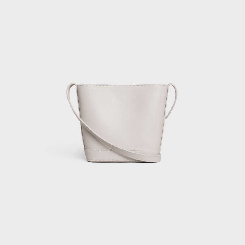 Celine Bucket Cuir Triomphe In Smooth Calfskin Mini Çanta Açık Bej Rengi | CL-593043