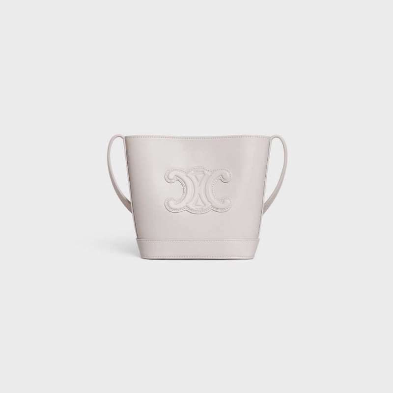 Celine Bucket Cuir Triomphe In Smooth Calfskin Mini Çanta Açık Bej Rengi | CL-593043