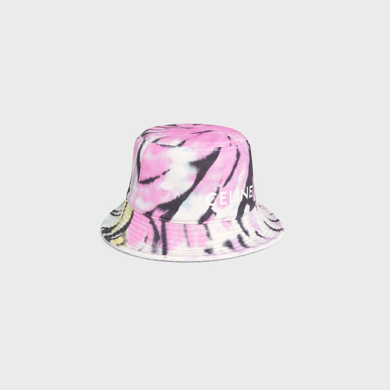 Celine Bucket In Pamuklu Fleece Şapka Renkli Beyaz | CL-591709