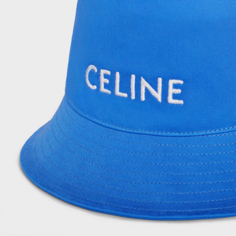 Celine Bucket In Pamuklu Gabardine Şapka Mavi | CL-592351