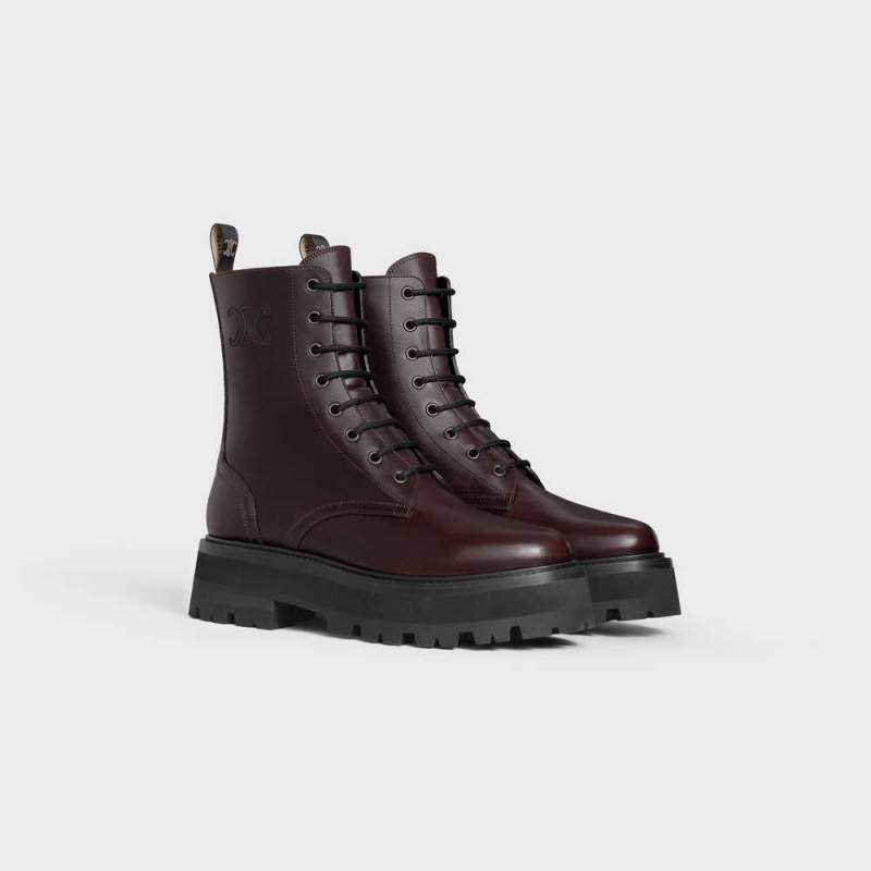Celine Bulky Dantel-up In Calfskin - Vegetal Tanning Bot Koyu Kahverengi | CL-592507