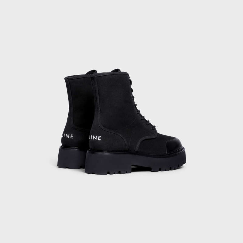 Celine Bulky Dantel-up In Kanvas & Shiny Bull Bot Siyah | CL-591877