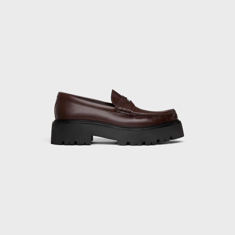 Celine Bulky Penny Tıknaz In Polished Bullskin Makosen Koyu Kahverengi | CL-591881